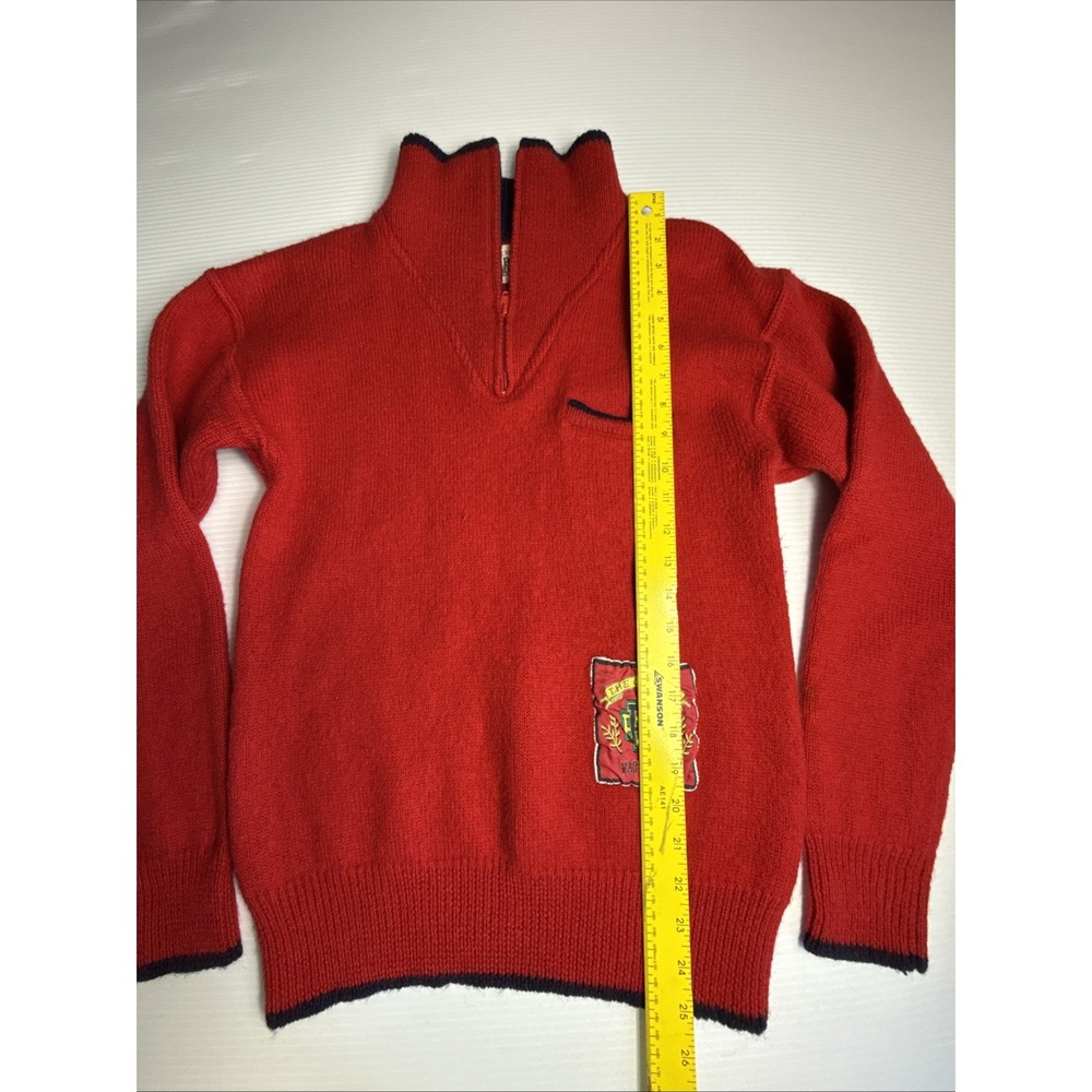 1980s B-D BAGGIES 100% WOOL Red Large PULLOVER SWEATER Made In Hongkong Women - Picture 2 of 8